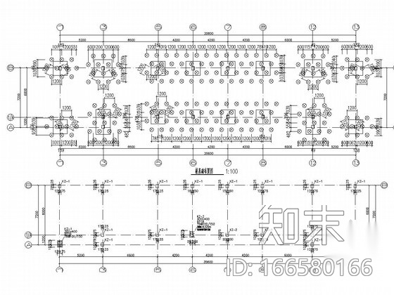 一层框架结构cad施工图下载【ID:166580166】