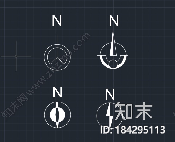 指北针（3）cad施工图下载【ID:184295113】