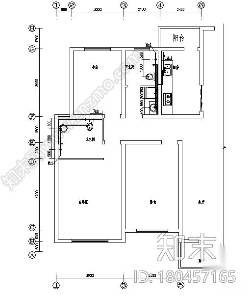 郑州某小区3#楼给排水图纸cad施工图下载【ID:180457165】