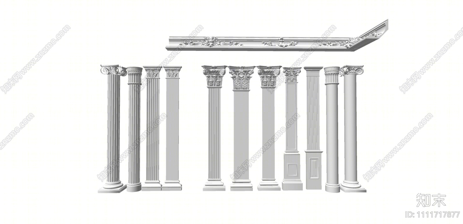 欧式罗马柱SU模型下载【ID:1111717877】