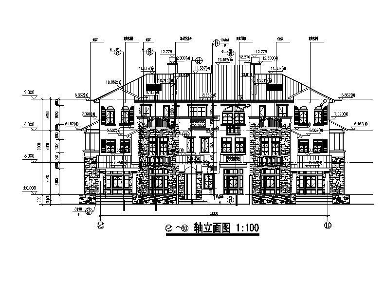 [南京]多层联排式住宅建筑立平面图（含六套方案）施工图下载【ID:149776117】