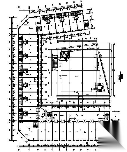 某四层中心广场店铺建筑施工图cad施工图下载【ID:166821150】