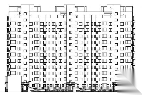 某十二层板式住宅建筑方案图cad施工图下载【ID:149852156】