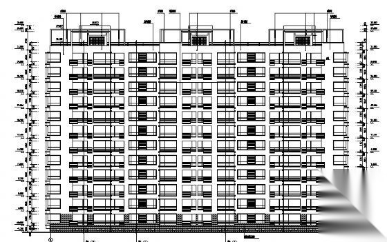 某十二层板式住宅建筑方案图cad施工图下载【ID:149852156】