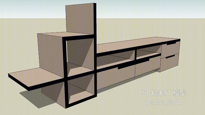 电视柜SU模型下载【ID:47646304】