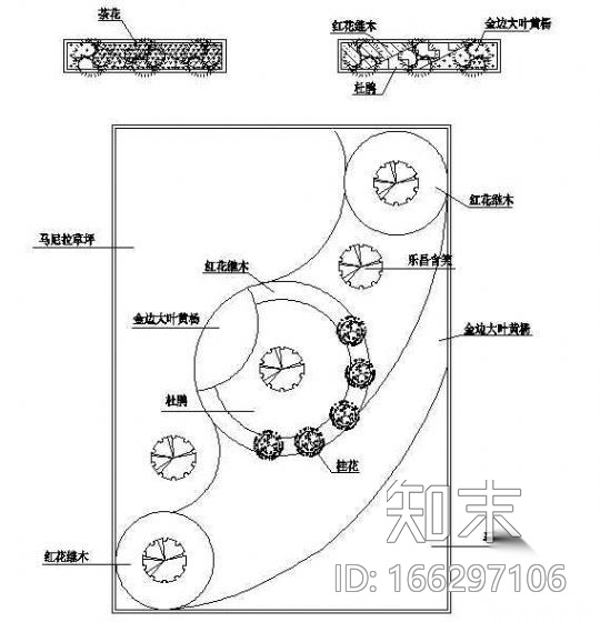 兵部庭院前绿化设计方案cad施工图下载【ID:166297106】