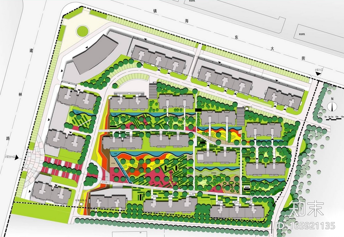 [河北]自然式山水园林居住区景观设计方案cad施工图下载【ID:165921135】