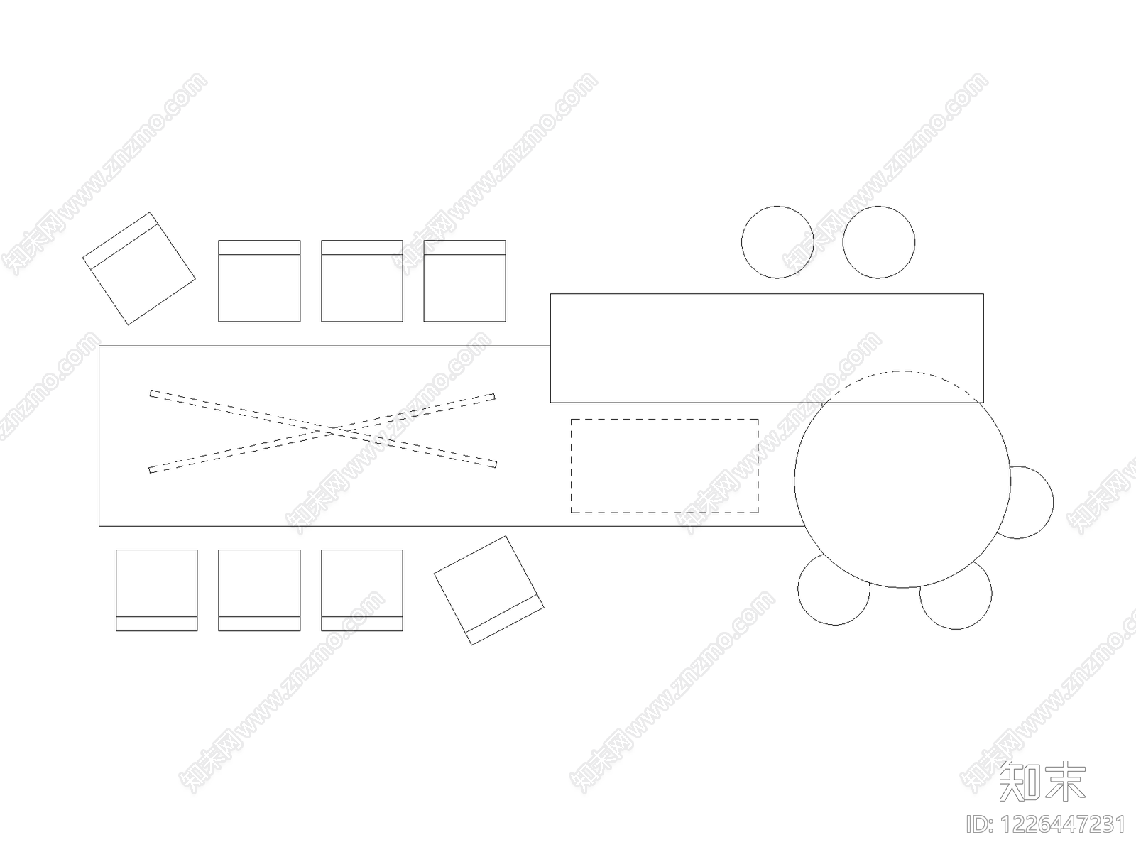 现代桌子CAD图纸