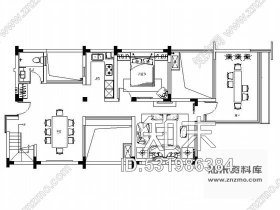 施工图成都现代中式禅味风格双层别墅室内设计装修图cad施工图下载【ID:531986384】