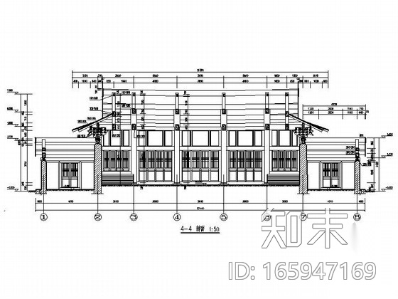 [古建]某清明上河园歇山顶大门建筑施工图施工图下载【ID:165947169】