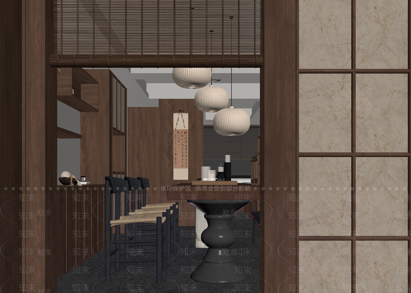新中式茶馆3D模型下载【ID:1214673739】