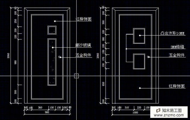 門立面圖庫施工圖下載【id:36918276】