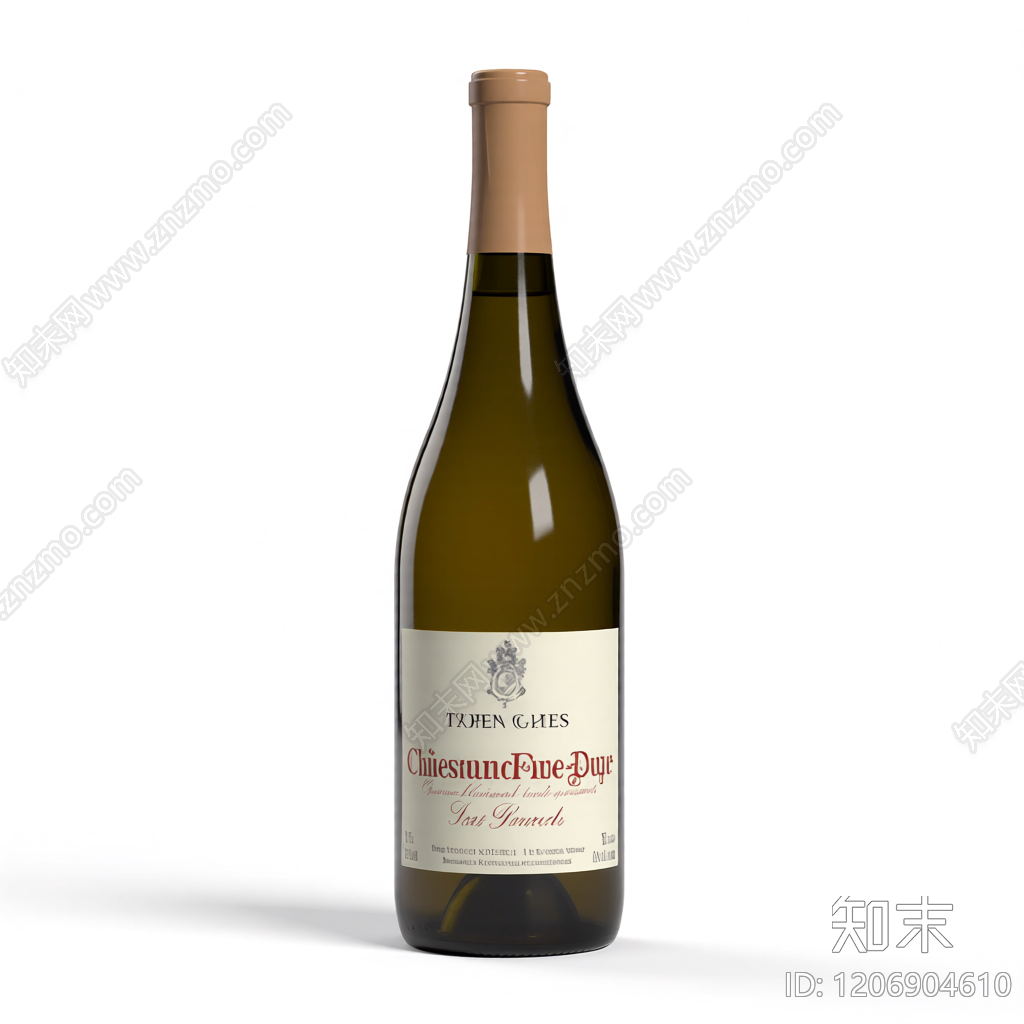 酒瓶带标签装饰品3D模型下载【ID:1206904610】
