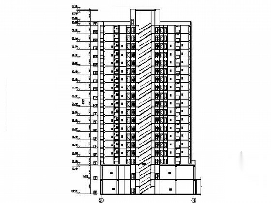某十九层沿街二梯六户商住楼建筑方案图cad施工图下载【ID:166543180】