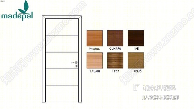 实木门有四个独特的水平SU模型下载【ID:926332028】