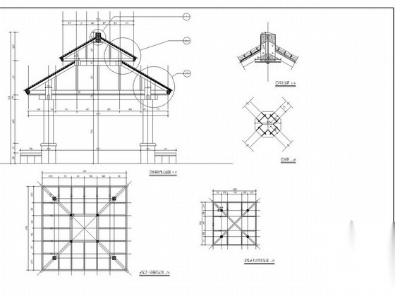 双层景观凉亭详图施工图下载【ID:160718186】