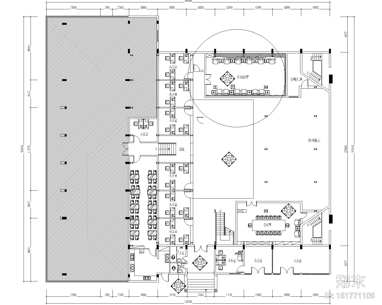 南京煌华影视投资有限公司办公室室内装修工程竣工图cad施工图下载【ID:161771109】