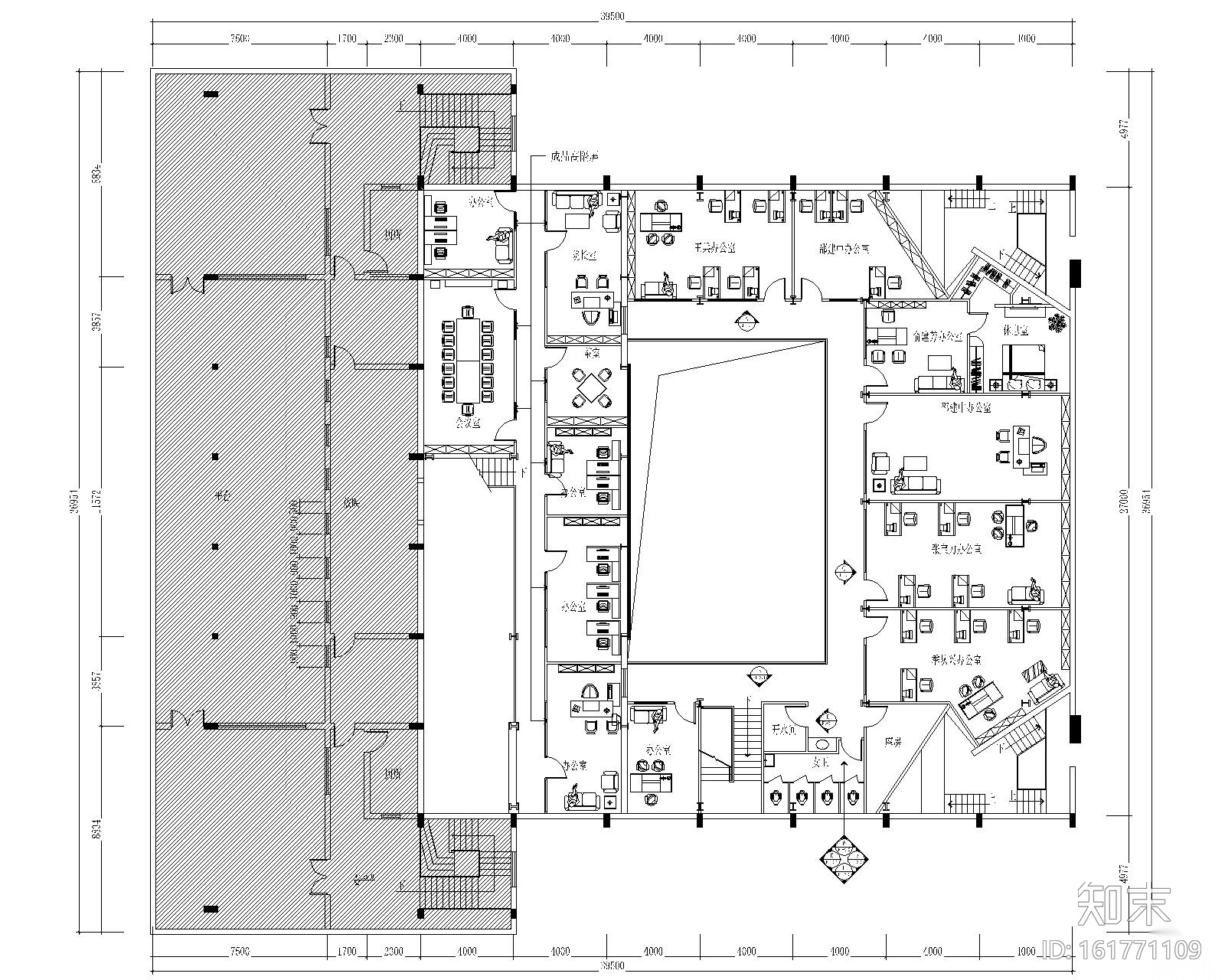 南京煌华影视投资有限公司办公室室内装修工程竣工图cad施工图下载【ID:161771109】