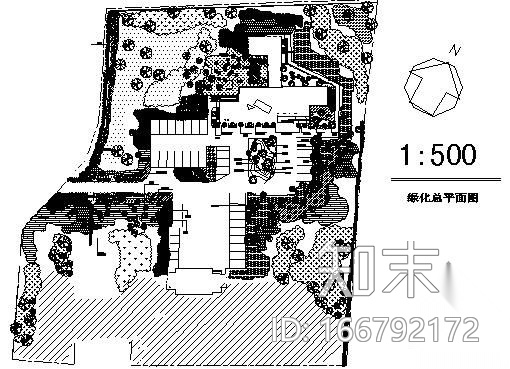 某市园文化局灵隐管理处大楼景观方案cad施工图下载【ID:166792172】