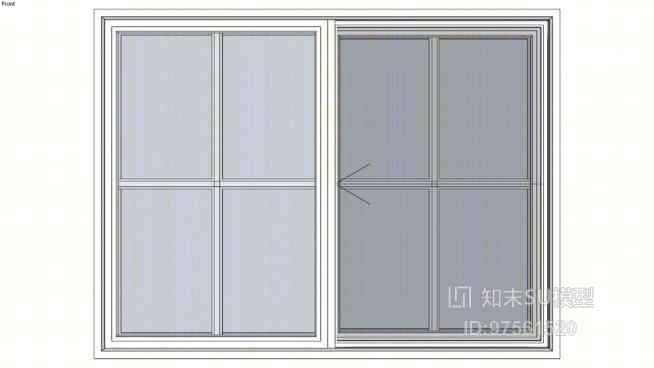 平开窗SU模型下载【ID:919266237】