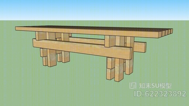 日本花园长凳SU模型下载【ID:622323892】