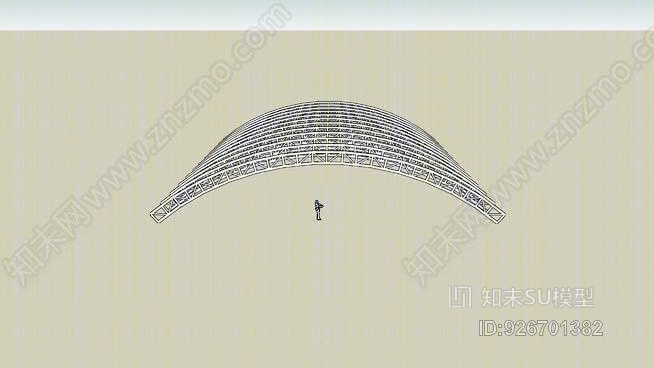 拱桁架屋盖SU模型下载【ID:926701382】