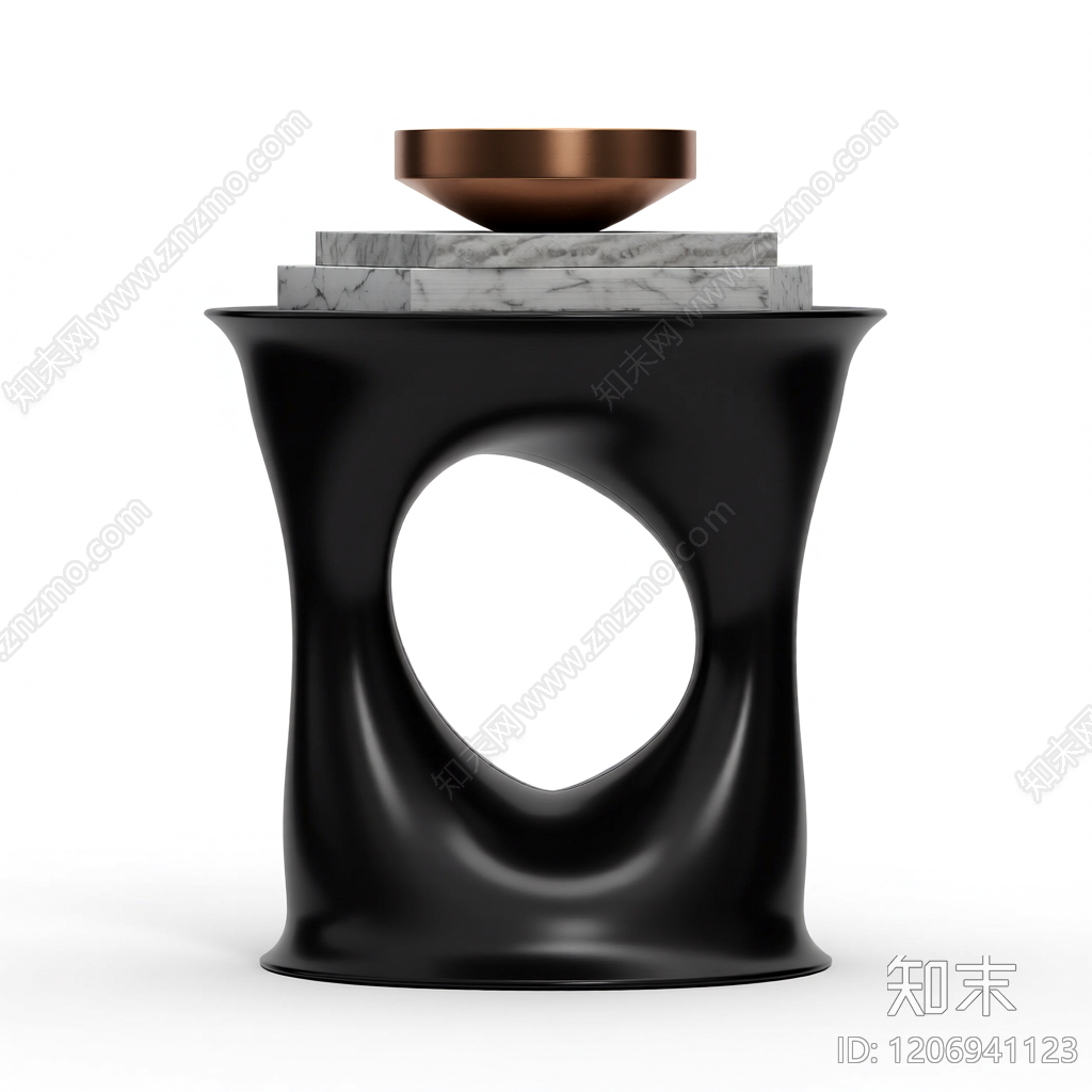 异形黑桌配托盘书本3D模型下载【ID:1206941123】