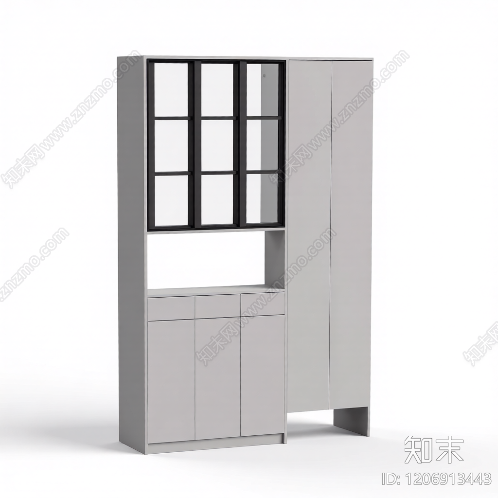 玻璃门柜体组合3D模型下载【ID:1206913443】