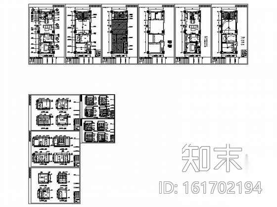 [上海]公寓区现代时尚两居室CAD室内装修施工图cad施工图下载【ID:161702194】