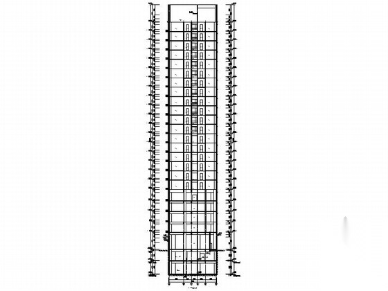 [浙江]现代风格23层酒店式公寓楼建筑施工图cad施工图下载【ID:166820191】