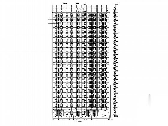 [浙江]现代风格23层酒店式公寓楼建筑施工图cad施工图下载【ID:166820191】