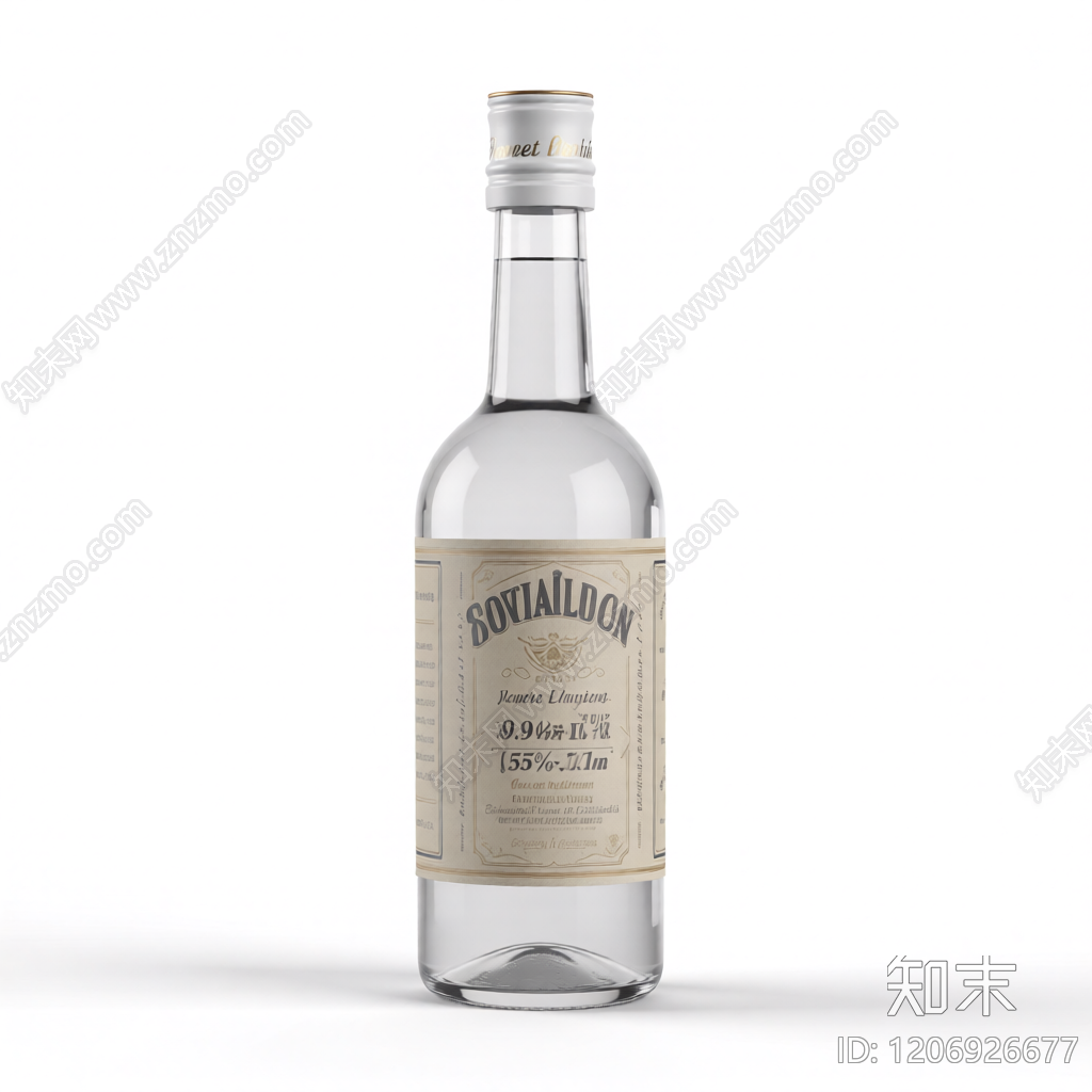酒瓶带标签模型3D模型下载【ID:1206926677】