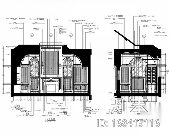 [上海]欧式奢华私人别墅施工图（含实景）施工图下载【ID:168415116】