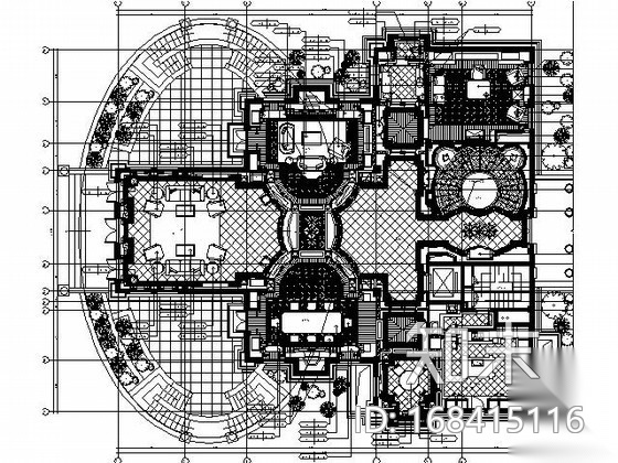 [上海]欧式奢华私人别墅施工图（含实景）施工图下载【ID:168415116】