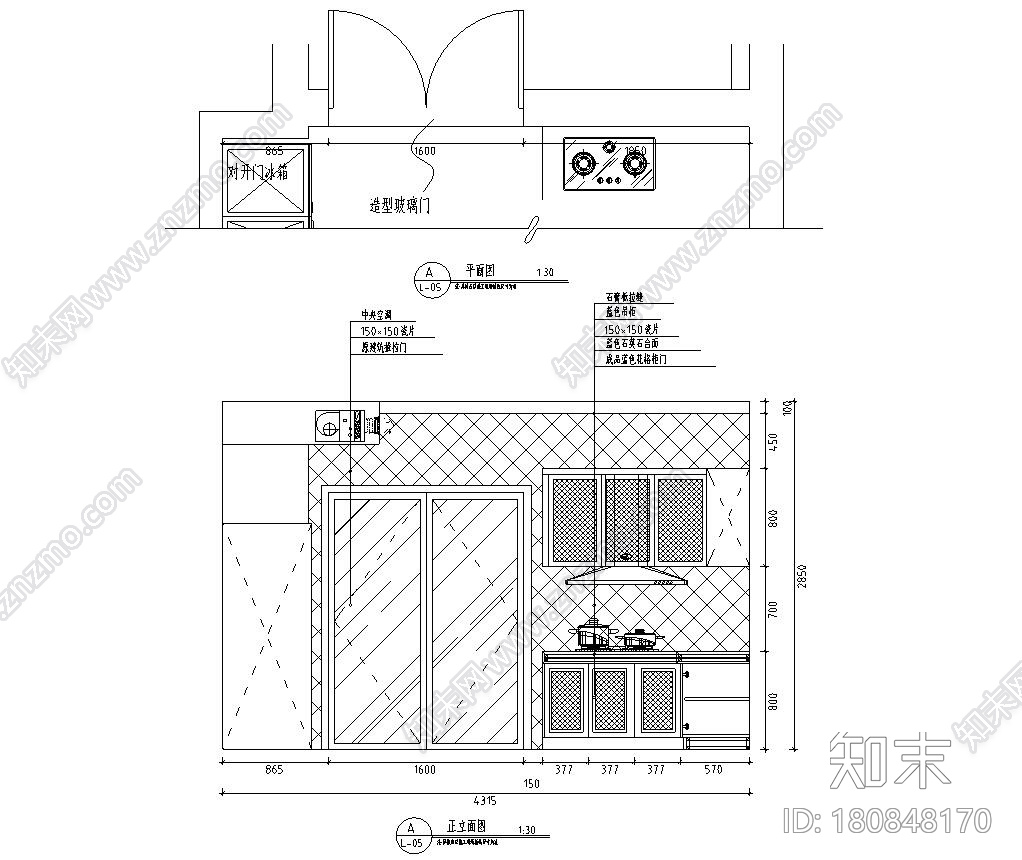 地中海风格四室两厅住宅装修施工图设计cad施工图下载【ID:180848170】