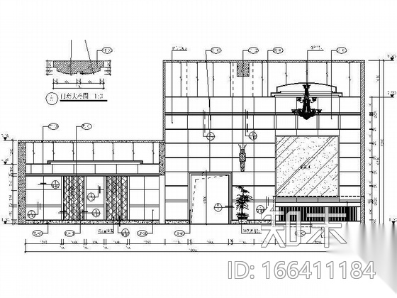 住宅大堂及电梯厅装修图cad施工图下载【ID:166411184】