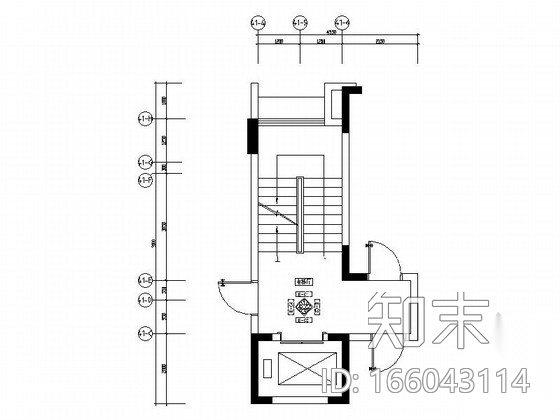 [佛山]某豪华住宅小区标准层电梯间装修图cad施工图下载【ID:166043114】