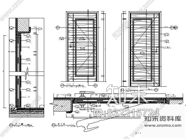 图块/节点别墅房间木门详图cad施工图下载【ID:832215724】