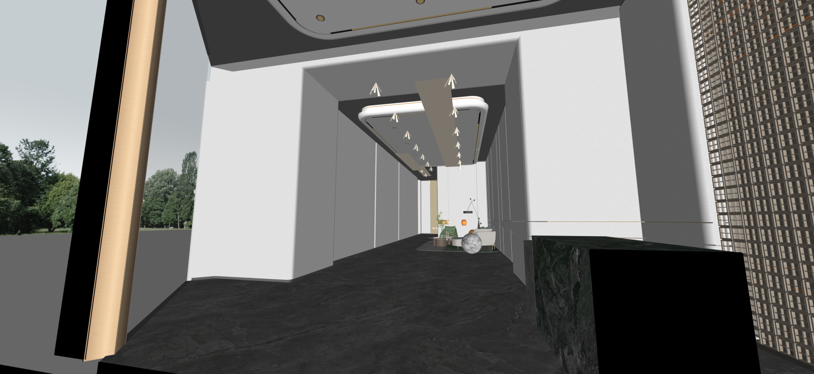 现代酒店入口SU模型下载【ID:1222310808】