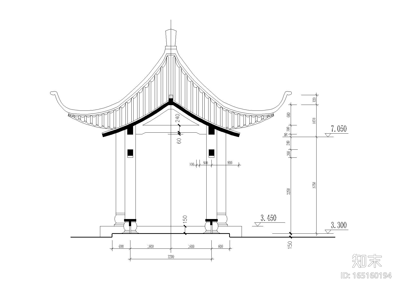 古建筑小品施工图设计施工图下载【ID:165160194】