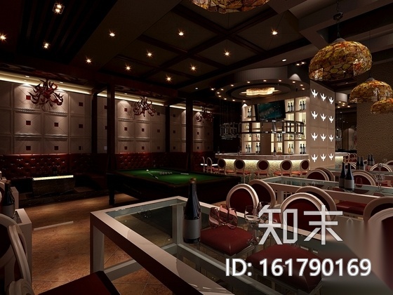 [安徽]时尚休闲酒吧室内装修施工图（含效果图）cad施工图下载【ID:161790169】