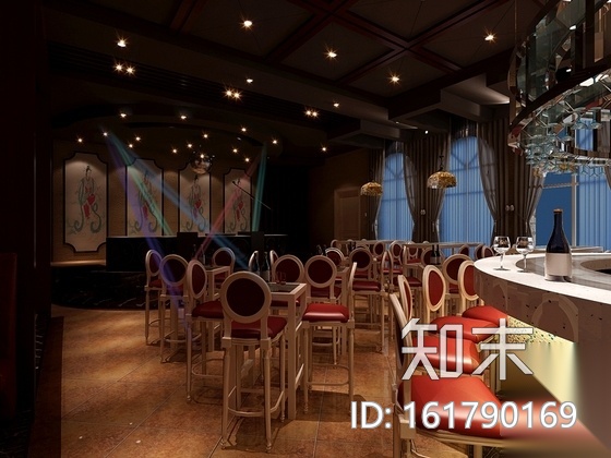 [安徽]时尚休闲酒吧室内装修施工图（含效果图）cad施工图下载【ID:161790169】