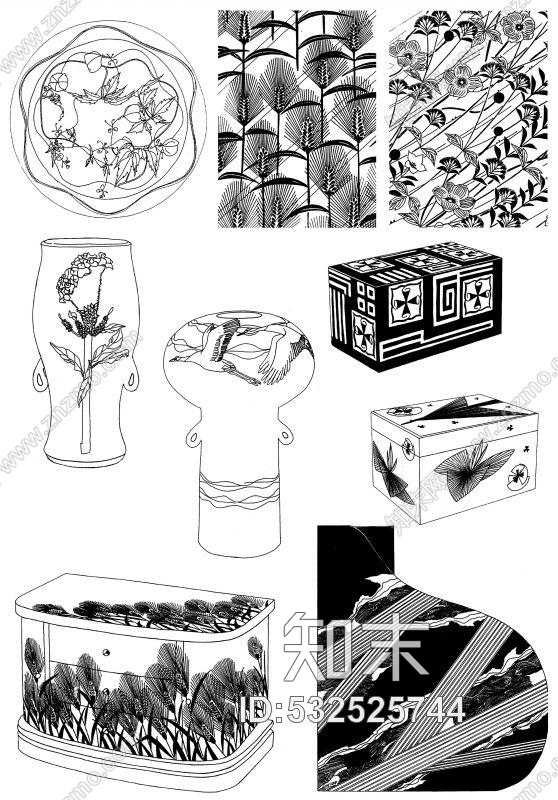 凹凸黑白-黑白古典贴图下载【ID:532525744】