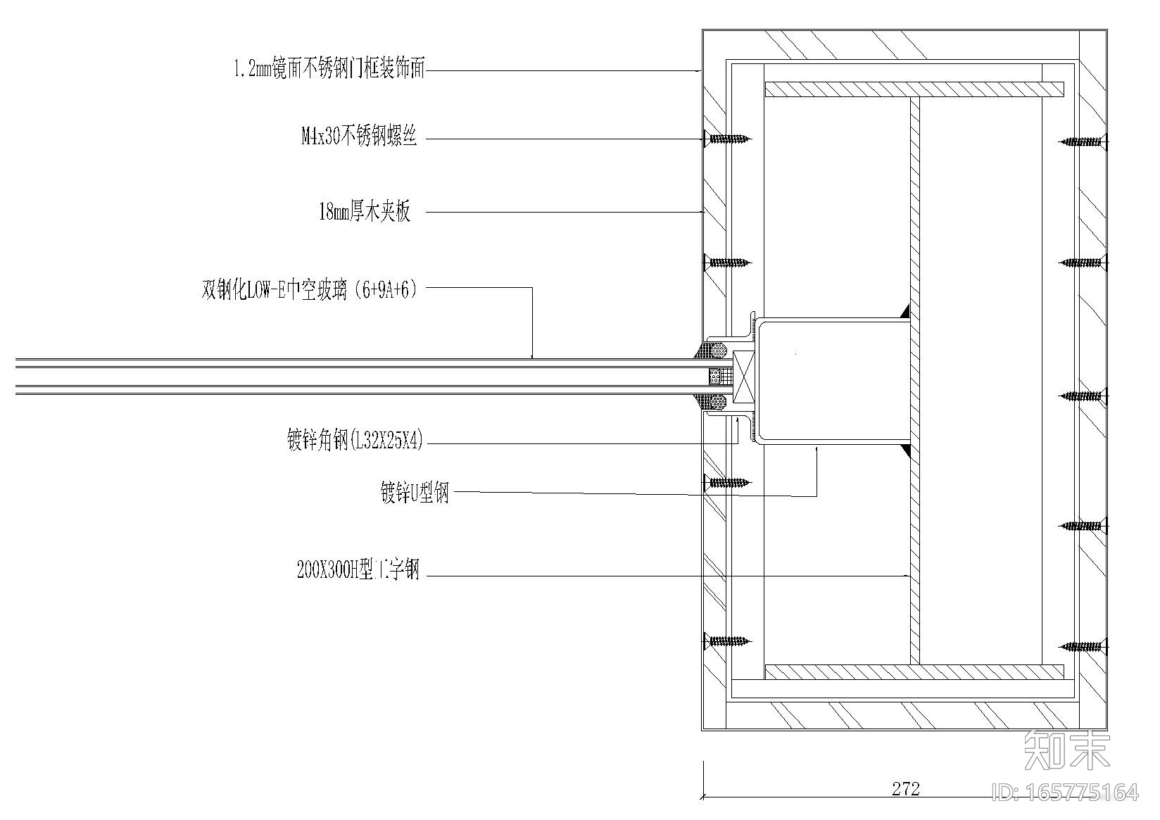 金属门cad施工图下载【ID:165775164】