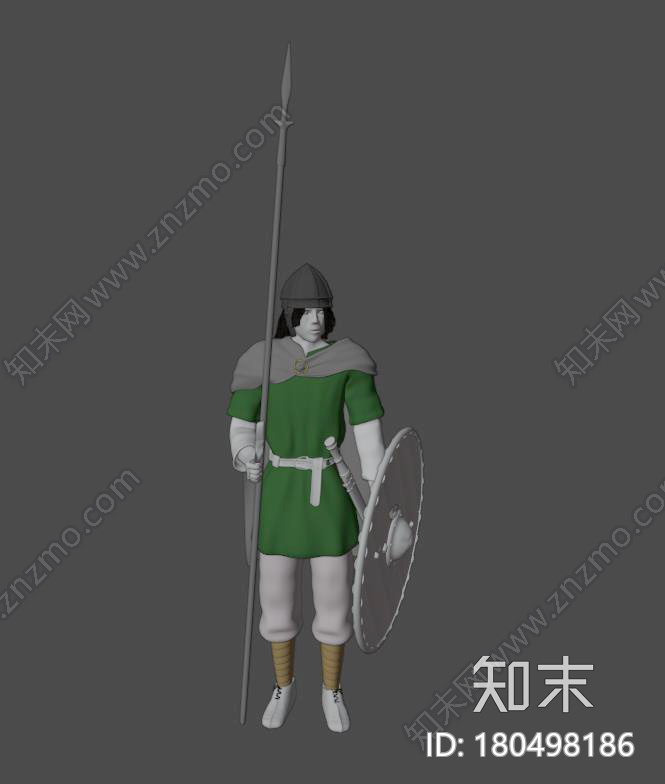 Saxon撒克逊时期卫士士兵CG模型下载【ID:180498186】