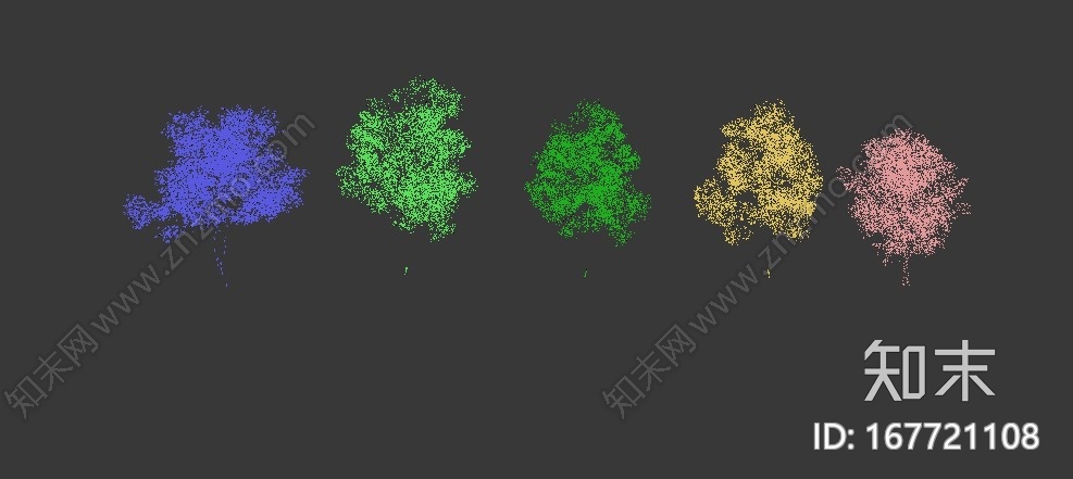自己整理的5颗常用鸟瞰树，贴图材质都已经清理，可自己关闭打开调整材质贴图CG模型下载【ID:167721108】