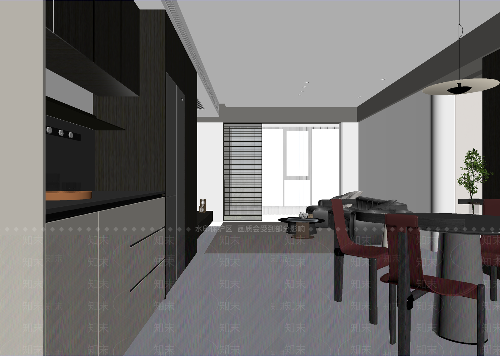 现代客餐厅3D模型下载【ID:1215160800】