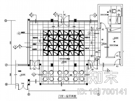 宾馆门厅施工图cad施工图下载【ID:161700141】