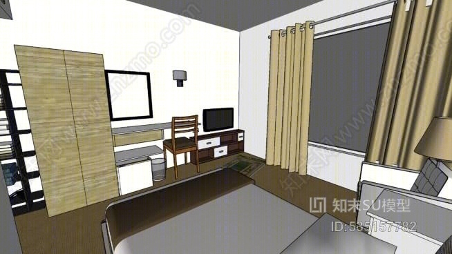 酒店客房SU模型下载【ID:535157782】