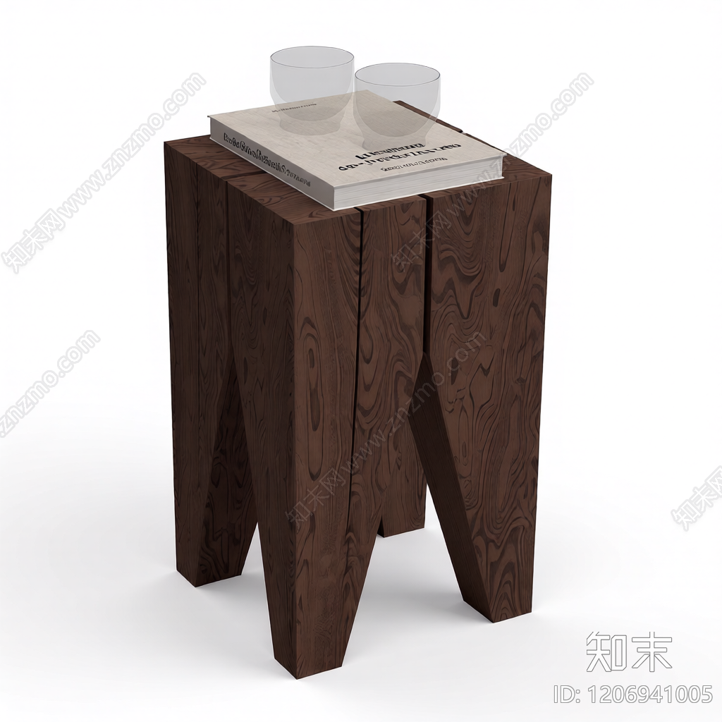 木质造型凳带书3D模型下载【ID:1206941005】